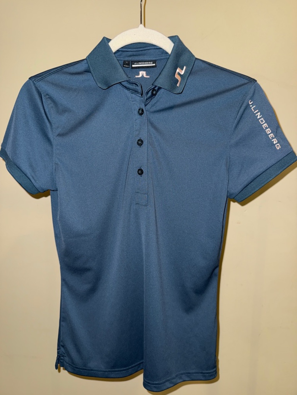 J.Lindeberg Womens Slate Blue Performance Polo with Subtle Logo